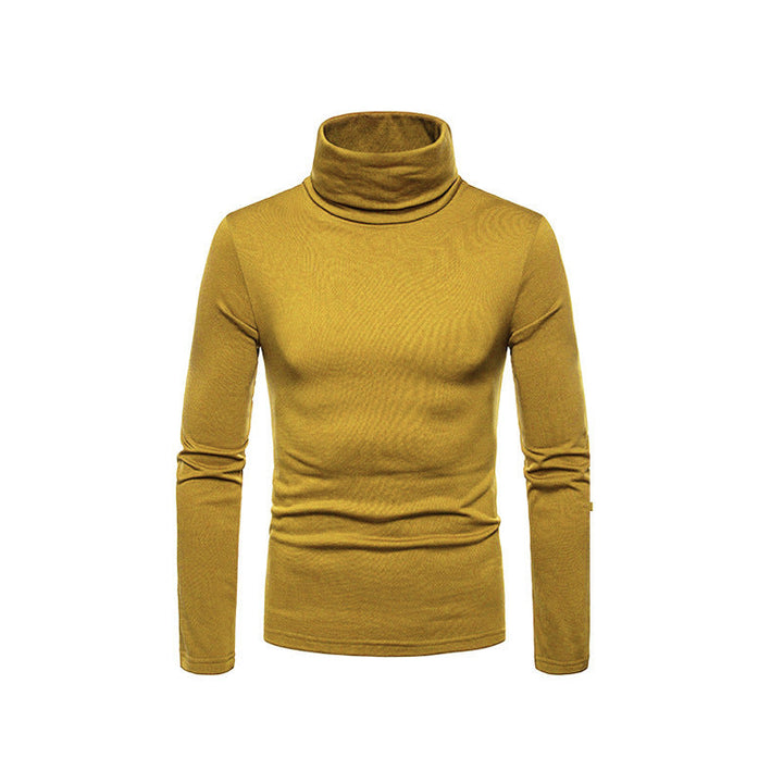 Mens Turtleneck Top Soft Knit Form Fitting