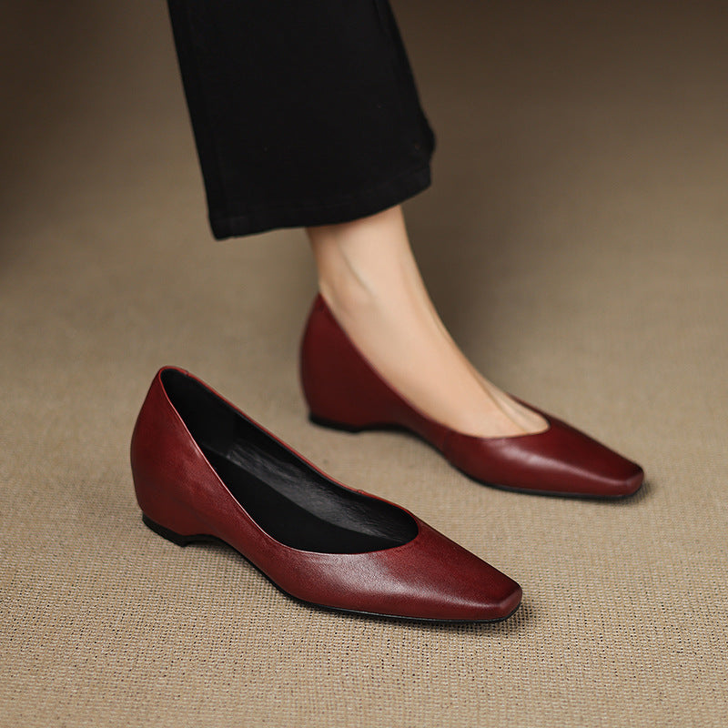 Womens Genuine Leather Flats Slip-On Style - BritishMode