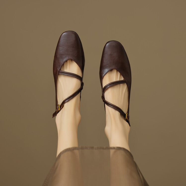 Womens Flats Genuine Leather Slip-On