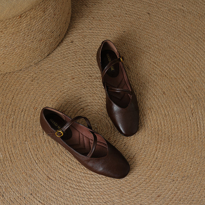 Womens Flats Genuine Leather Slip-On