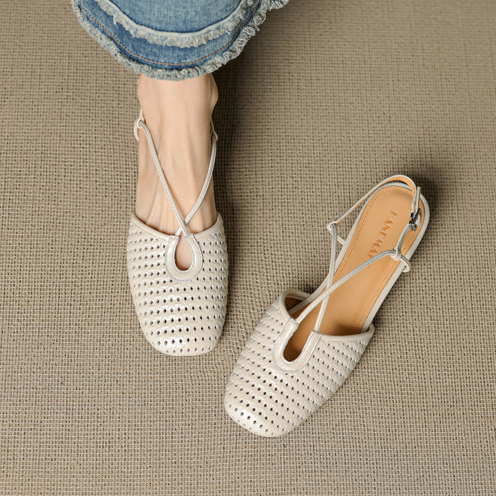 Womens Slingback Shoes Genuine Leather Classic Fit