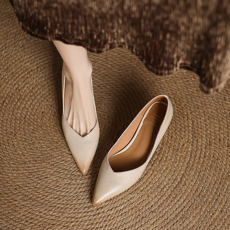 Womens Genuine Leather Heels Classic Fit