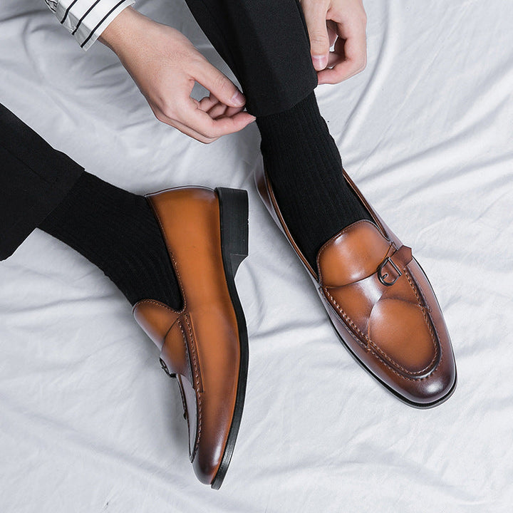 Mens Leather Loafers Classic Slip-On