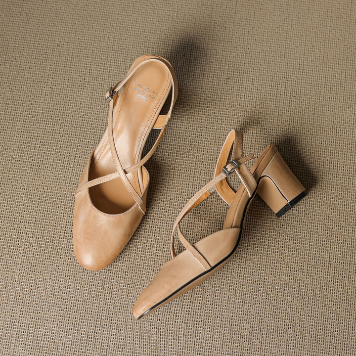 Womens Slingback Shoes Genuine Leather