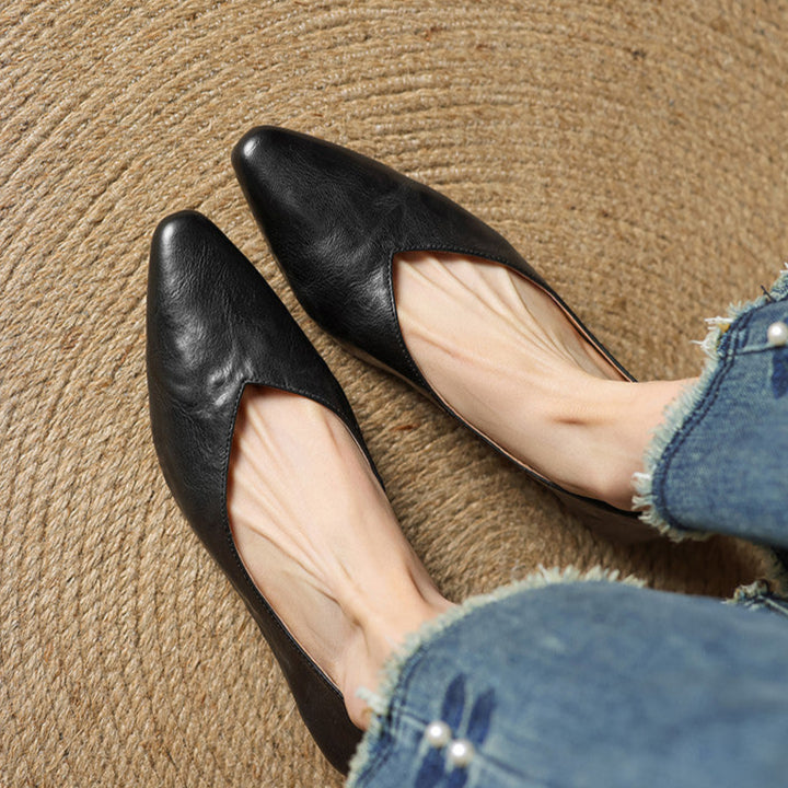 Womens Genuine Leather Mules Slip-On Comfortable