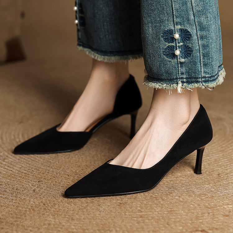 Womens Heels Genuine Leather Classic Fit
