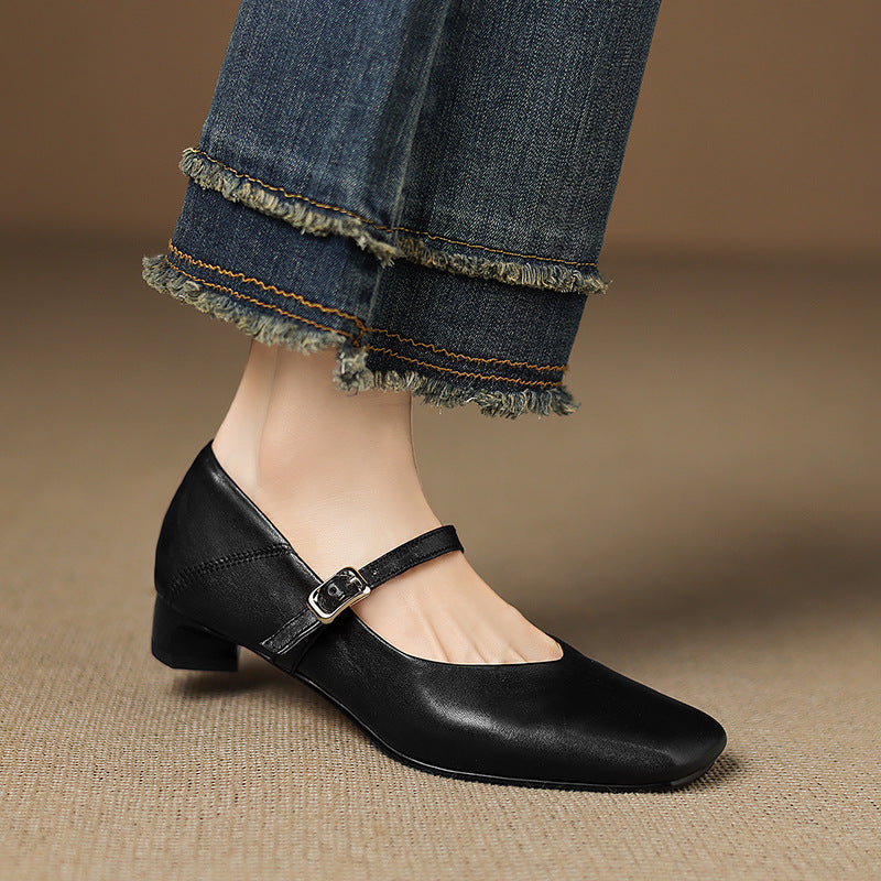 Womens Flats Genuine Leather Slip-On