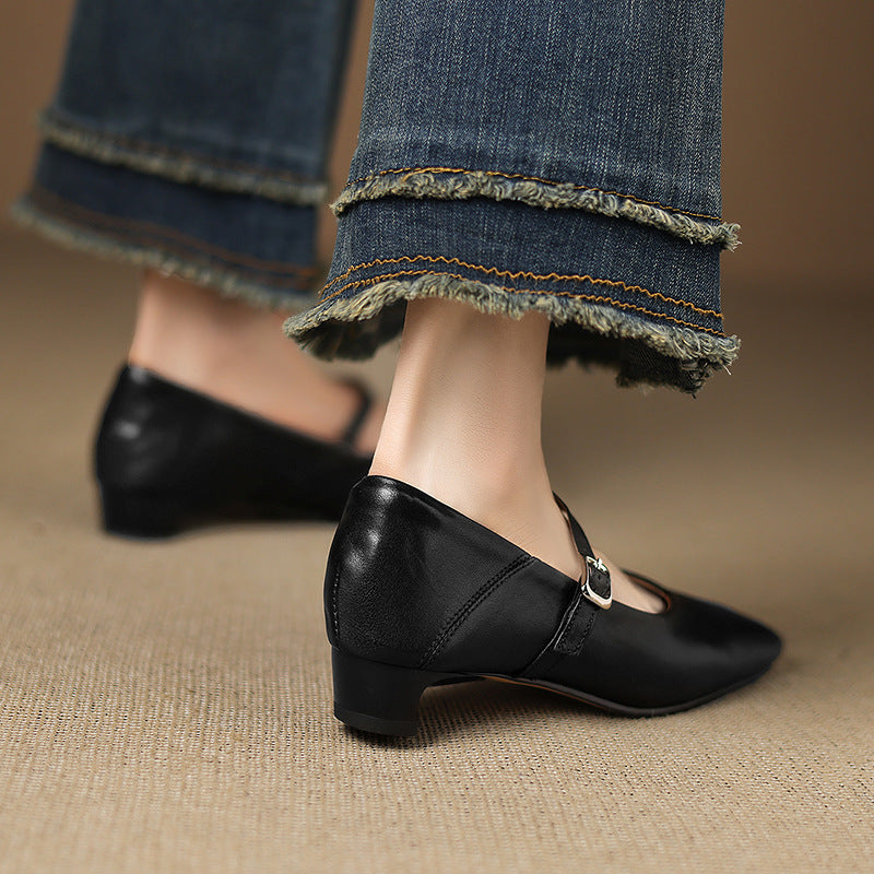 Womens Flats Genuine Leather Slip-On