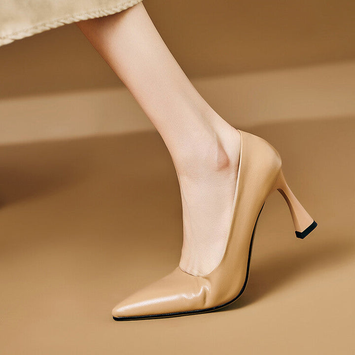 Womens Genuine Leather Heels Classic Fit