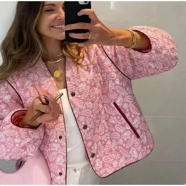 Womens Quilted Jacket Patchwork Design Regular Fit