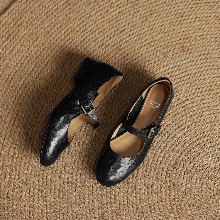 Womens Genuine Leather Shoes Classic Fit