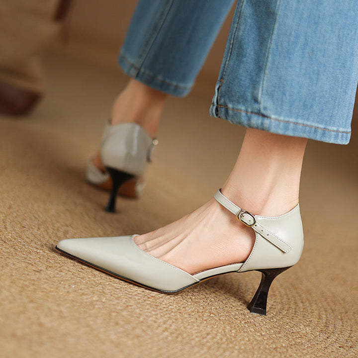 Womens Genuine Leather Heels Classic Fit