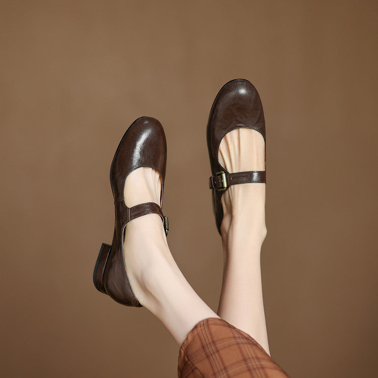 Womens Genuine Leather Shoes Classic Fit