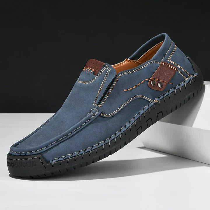 Mens Leather Shoes with Grip Sole Classic Fit