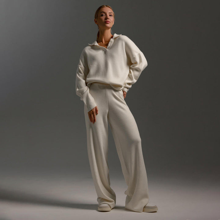Womens Wide Leg Pants Set Relaxed Fit