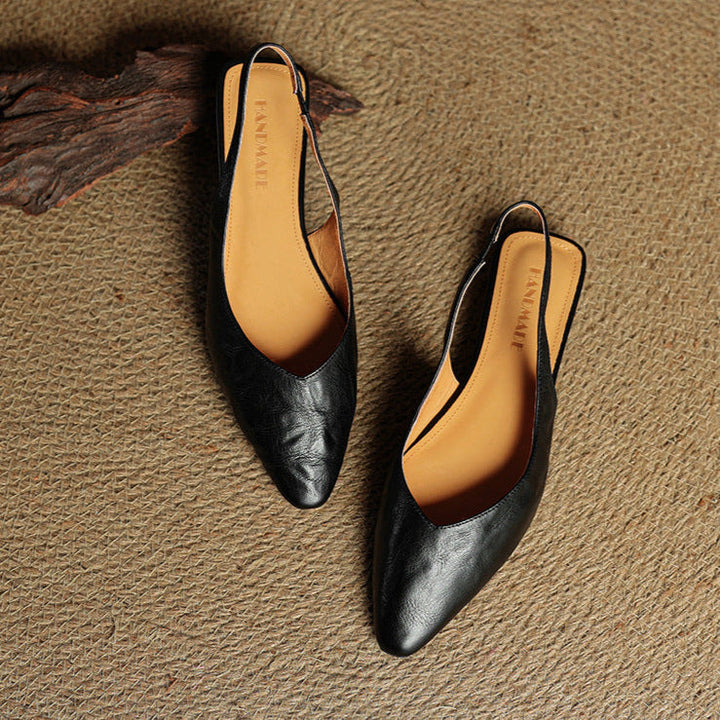 Womens Slingback Shoes Genuine Leather Classic Fit