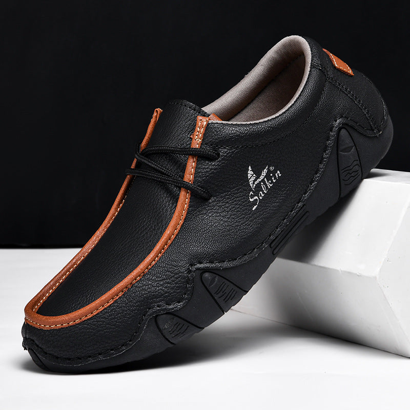 Mens Leather Loafers Classic Slip-On