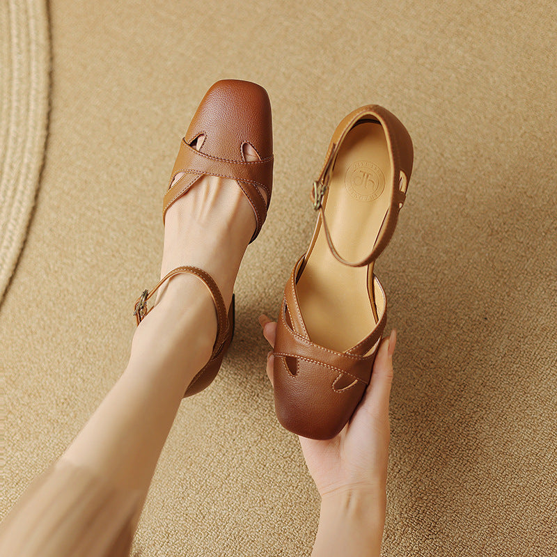 Womens Genuine Leather Sandals Comfortable Fit - BritishMode