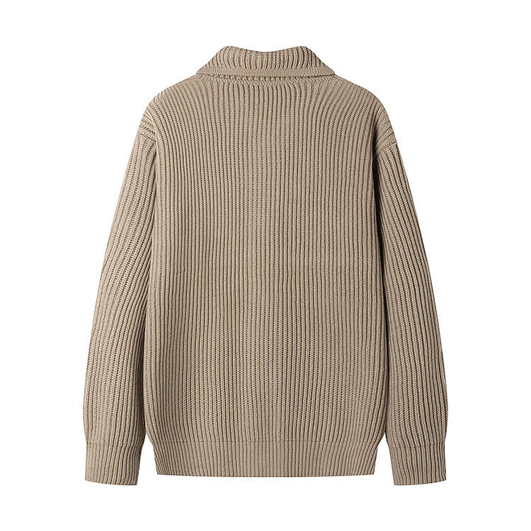 Womens Sporty Cardigan with Shawl Collar Relaxed Fit