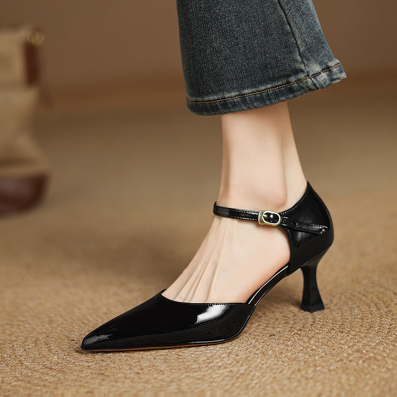 Womens Genuine Leather Heels Classic Fit