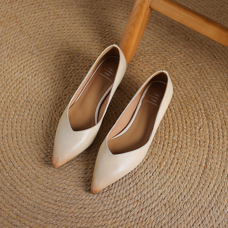 Womens Genuine Leather Heels Classic Fit
