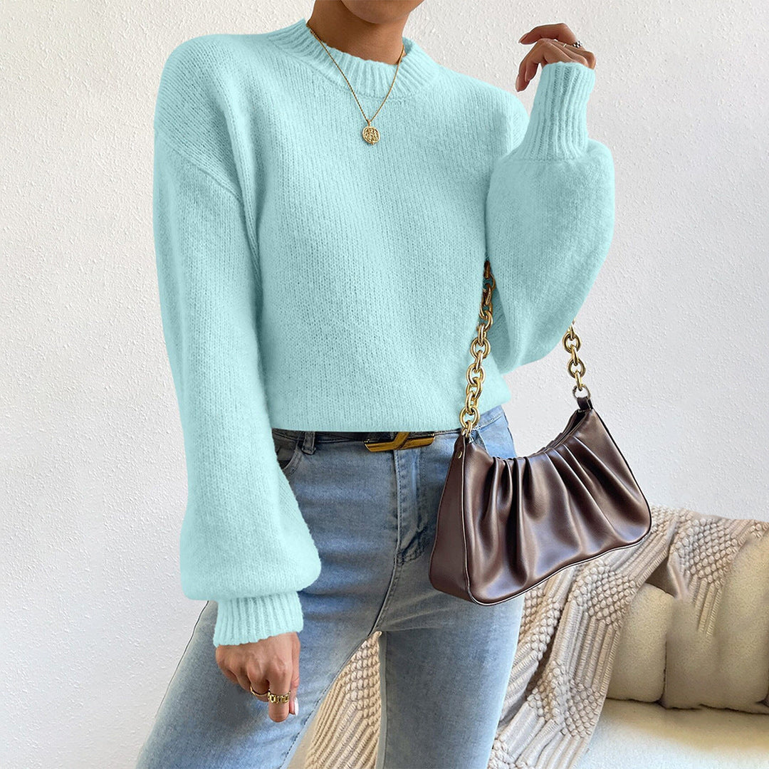 Womens Casual Crew Neck Sweater Comfortable Fit - BritishMode