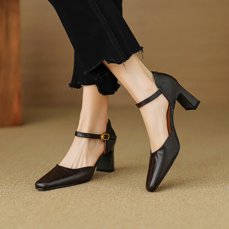 Womens Heels Genuine Leather Classic Fit
