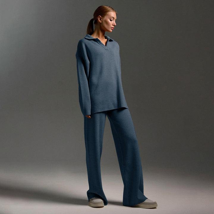 Womens Wide Leg Pants Set Relaxed Fit