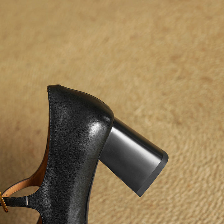 Womens Genuine Leather Heels Classic Fit