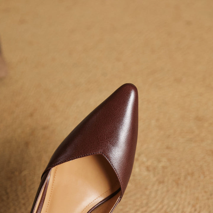 Womens Genuine Leather Heels Classic Fit