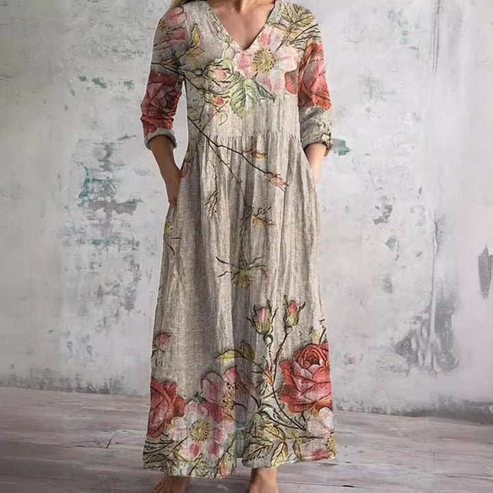 Womens Floral Dress with Petal Detail Sunlit Style - BritishMode