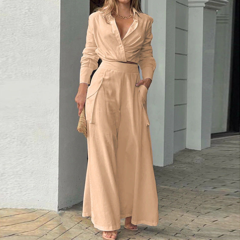 Womens Two-Piece Suit with Fitted Top and Trousers - BritishMode