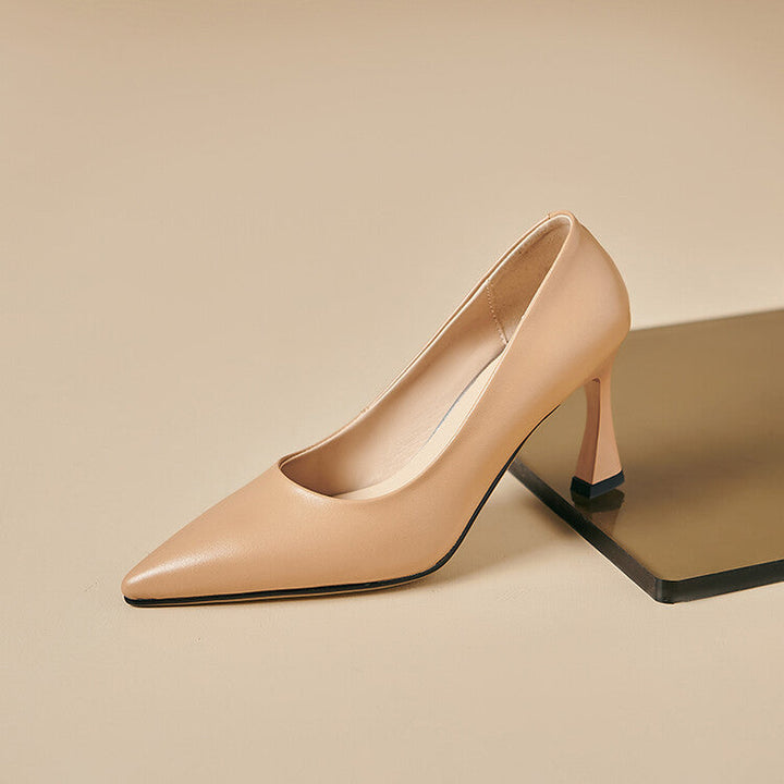Womens Genuine Leather Heels Classic Fit
