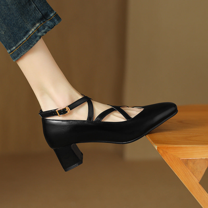 Womens Leather Heels Classic Fit