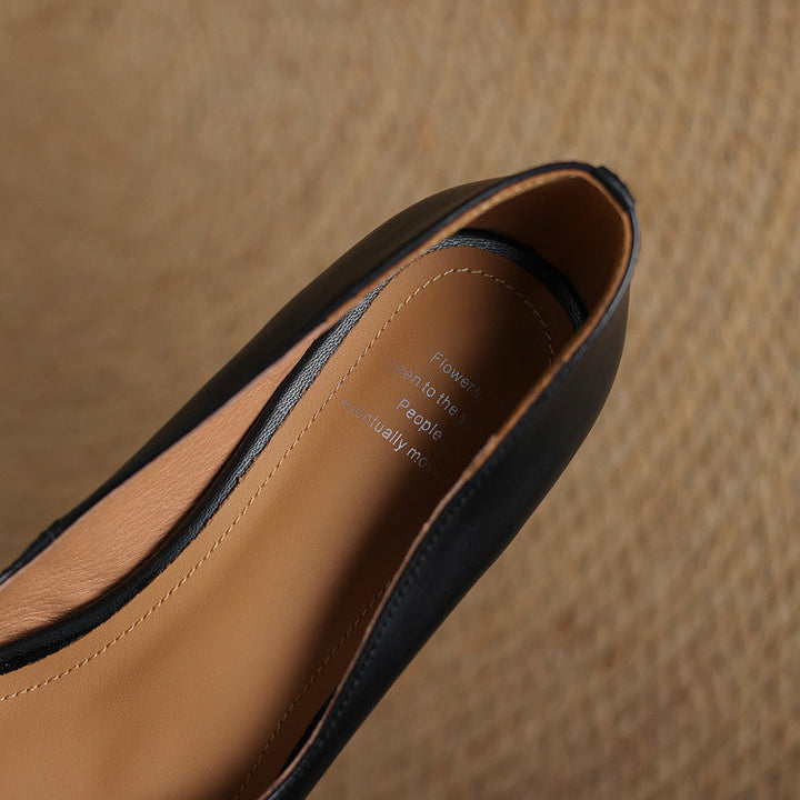 Womens Genuine Leather Heels Classic Fit