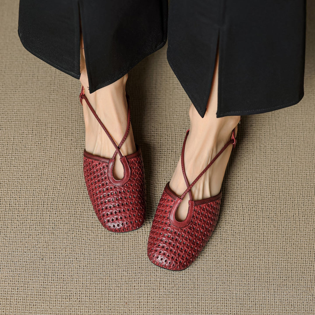 Womens Slingback Shoes Genuine Leather Classic Fit