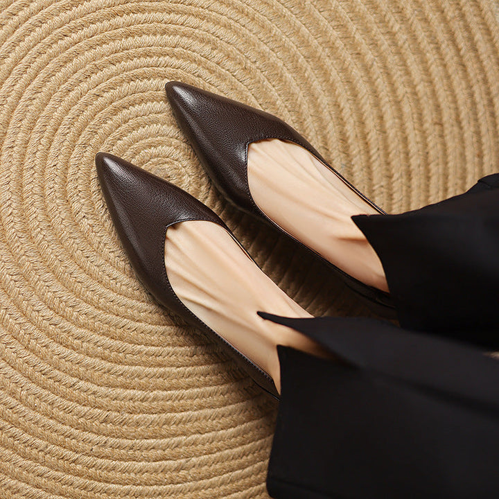 Womens Genuine Leather Heels Classic Fit