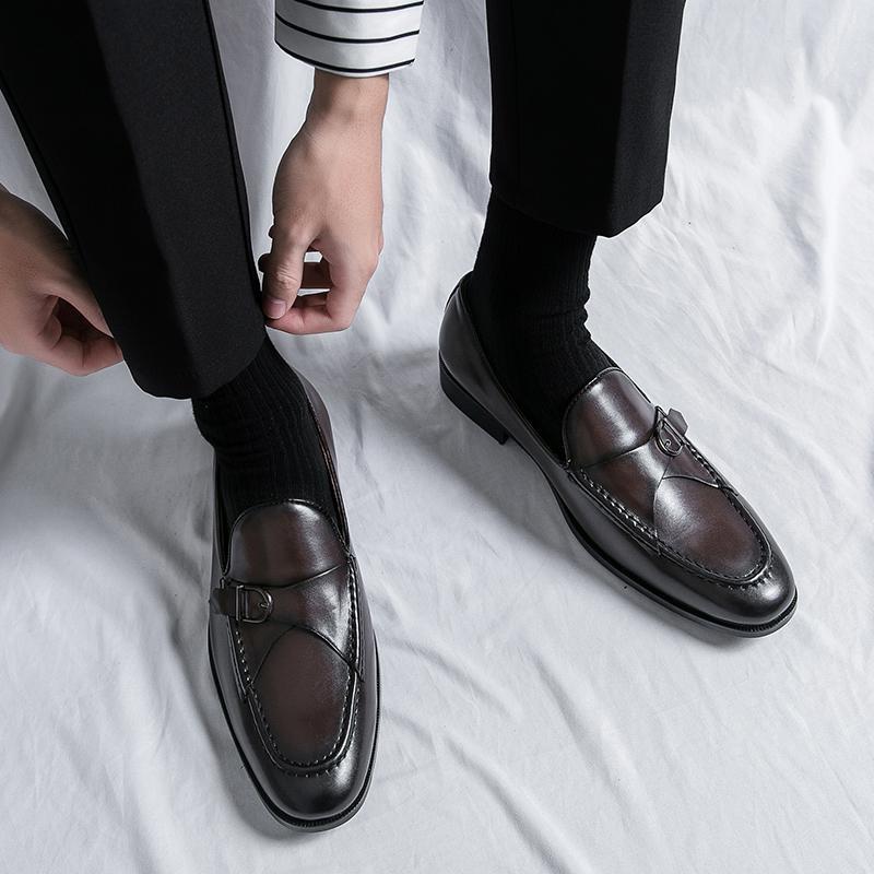 Mens Leather Loafers Classic Slip-On