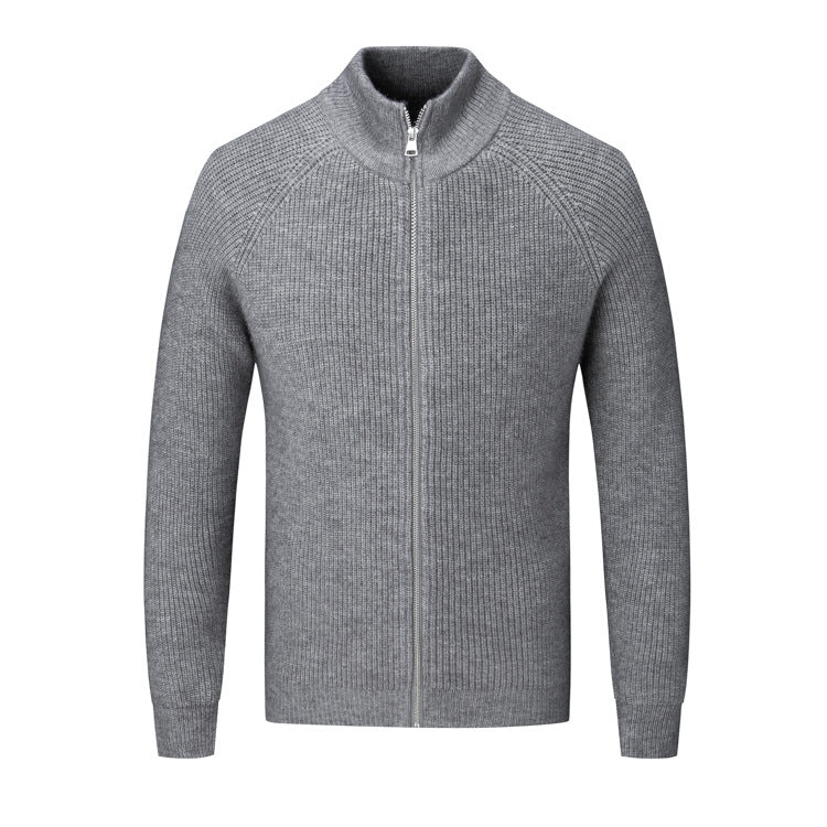 Womens High Collar Knit Cardigan Slim Fit