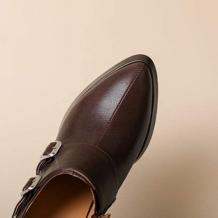 Womens Genuine Leather Heels Classic Fit