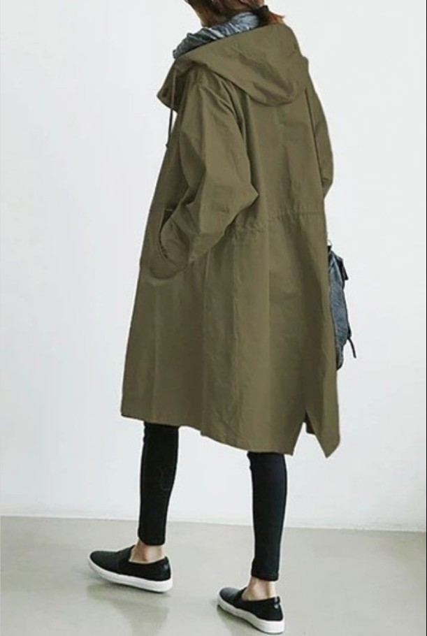 Womens Trench Coat Waterproof Large Hooded