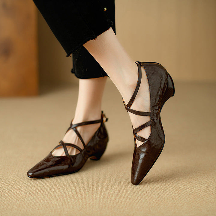 Womens Genuine Leather Heels Classic Fit - BritishMode