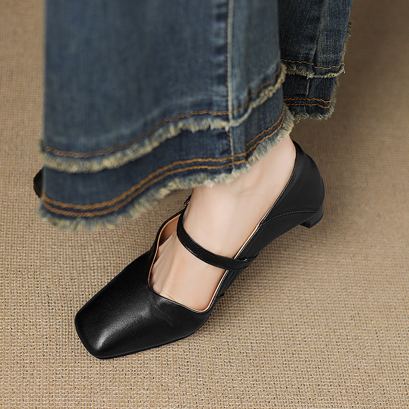 Womens Flats Genuine Leather Slip-On