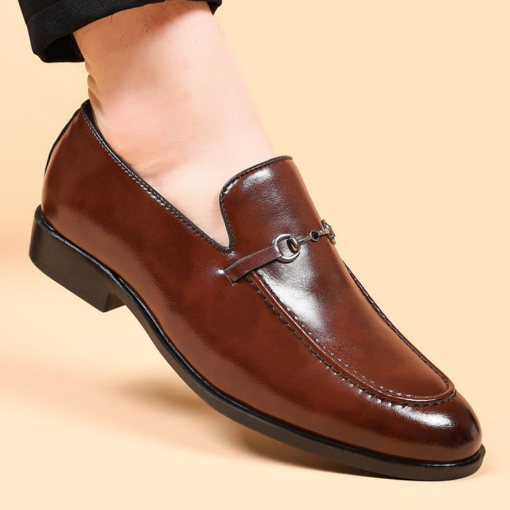 Mens Leather Loafers Slip-On Classic Fit