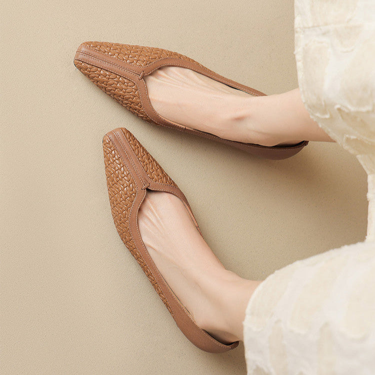 Womens Genuine Leather Heels Classic Fit