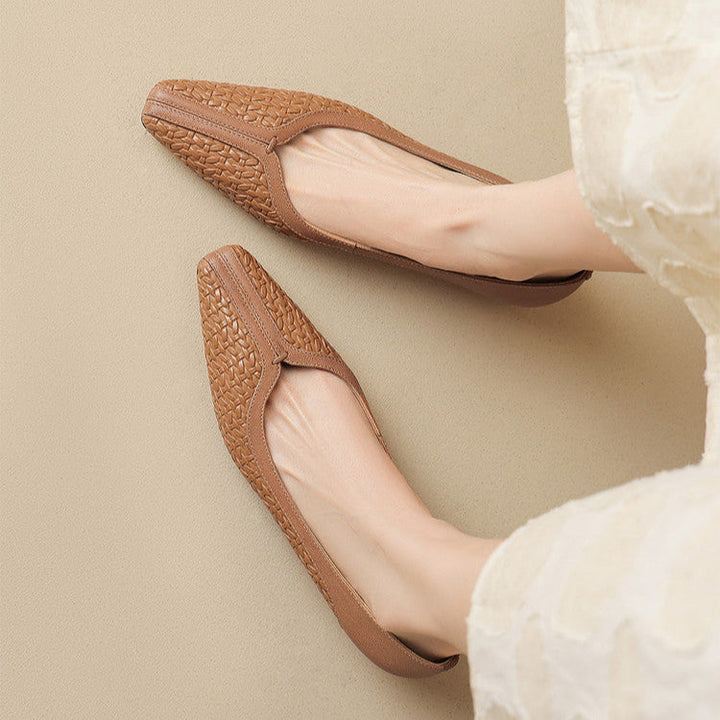 Womens Genuine Leather Heels Classic Fit