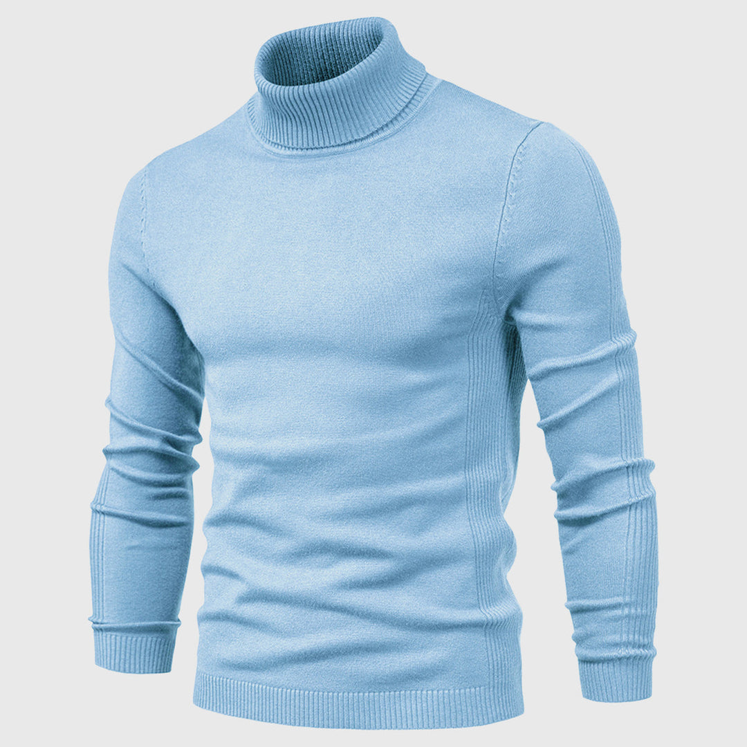 Mens Turtleneck Jumper Soft Knit Washable Layering