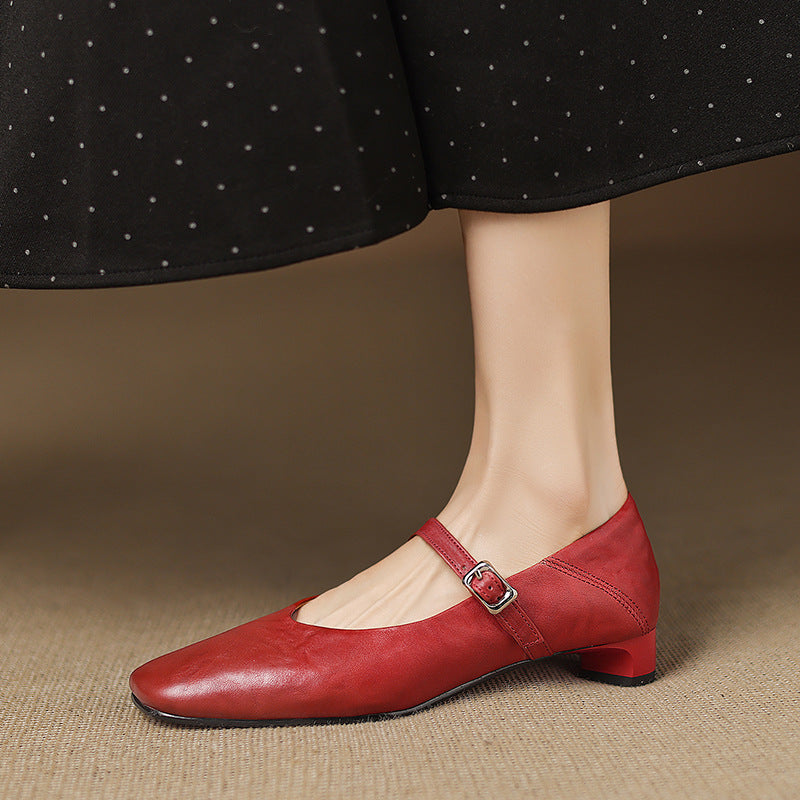 Womens Flats Genuine Leather Slip-On
