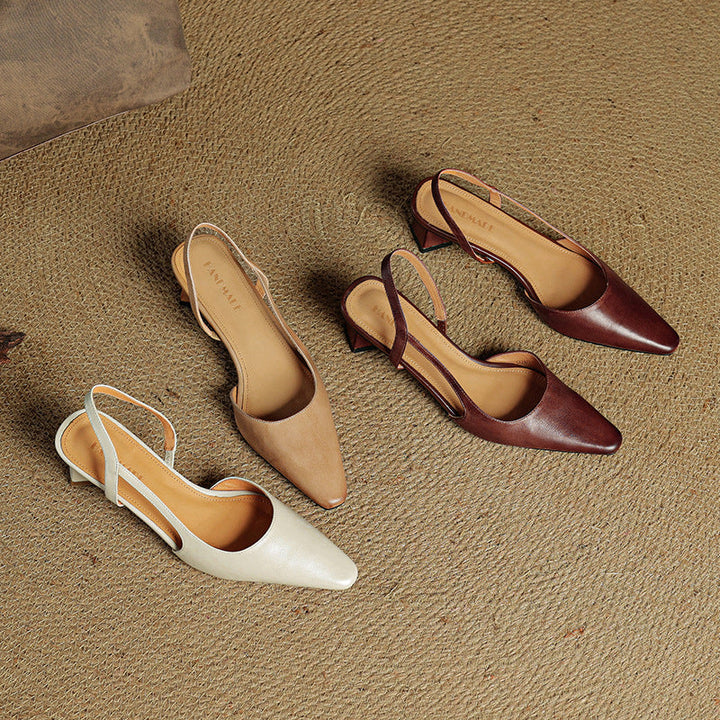 Womens Genuine Leather Heels Classic Fit