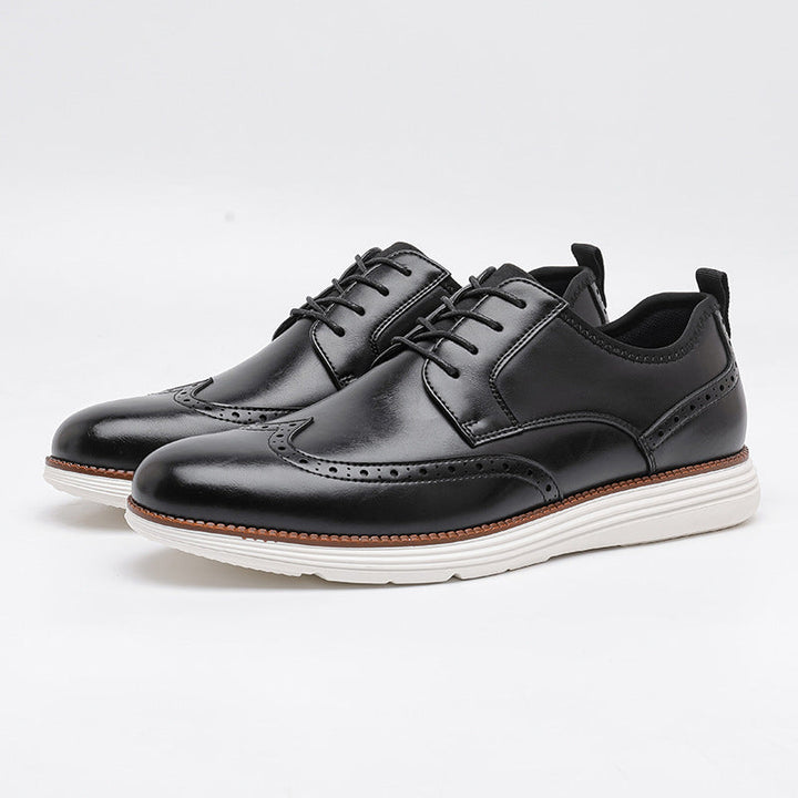 Mens Leather Shoes Velcro Closure